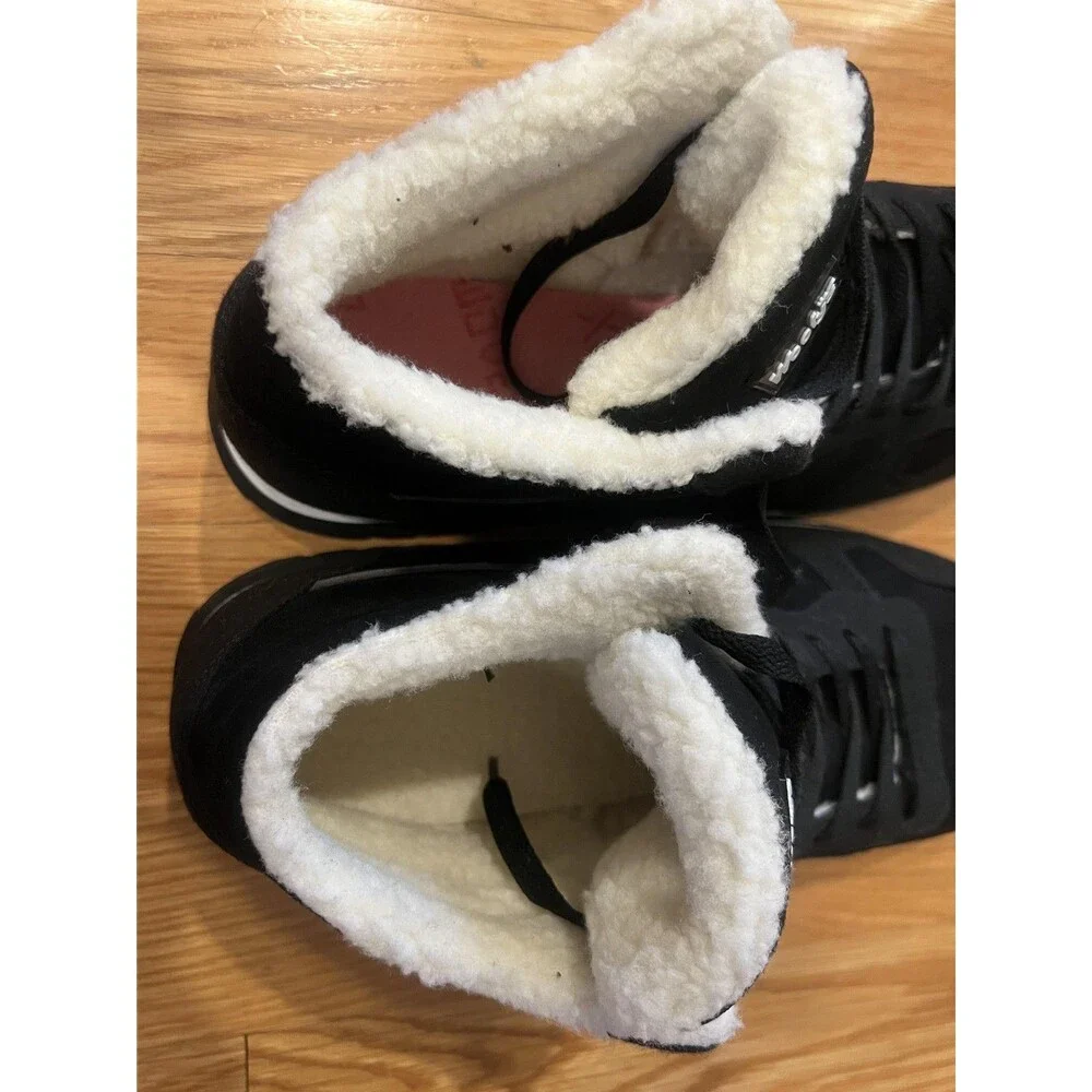 Wooly's Shoes Mens Size 12 EU 46 Black Faux Shearling Lined Winter Sneaker Boots